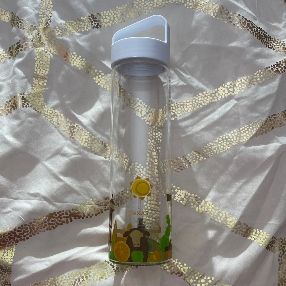 Glass Starbucks Collection 18.5 oz Water Bottle “Texas” - Picture 2 of 4